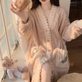 Women’s Corduroy Winter Home Robe Cardigan